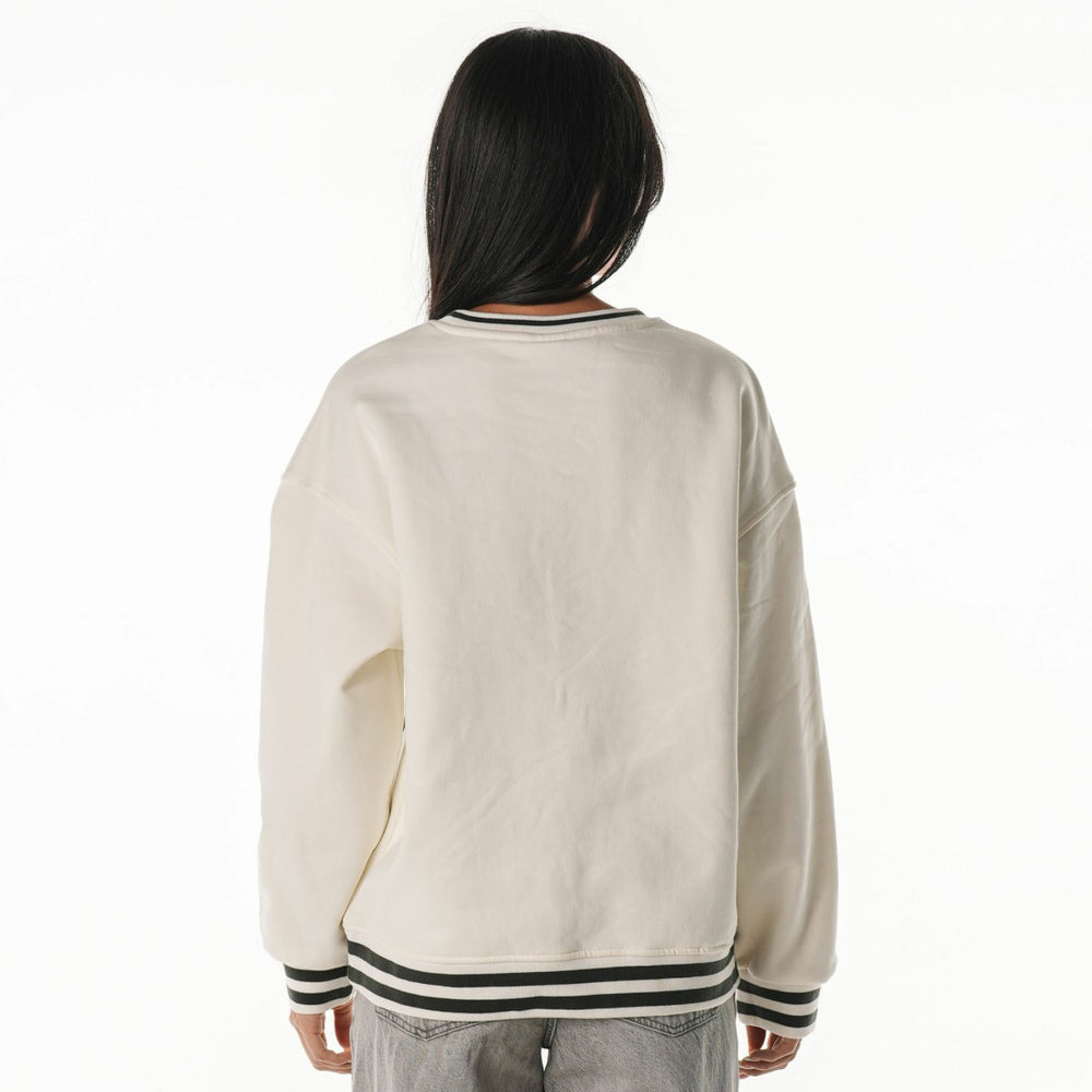 Green Bay Packers The Wild Collective Women's Oversized Vintage French Terry Sweatshirt - Cream - NFL