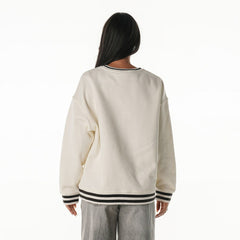 Cleveland Browns The Wild Collective Women's Oversized Vintage French Terry Sweatshirt - Cream - NFL