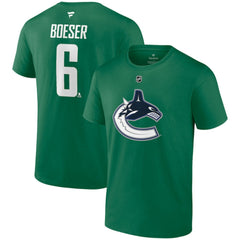 Brock Boeser Vancouver Canucks Fanatics Authentic Stack Name & Number T-Shirt - Green | Fanatics Clearance