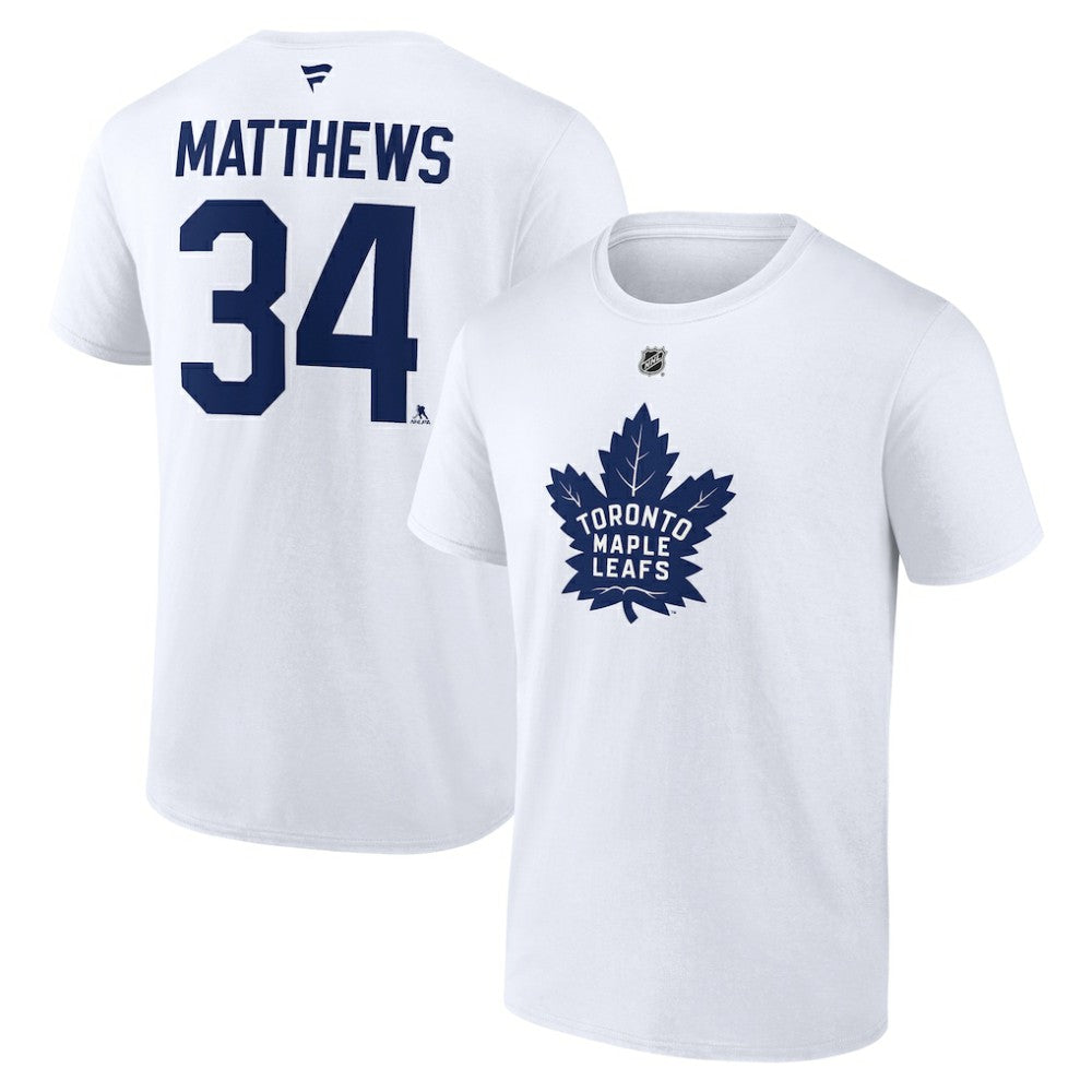 Auston Matthews Toronto Maple Leafs Fanatics Authentic Stack Name & Number T-Shirt - White | Fanatics discount