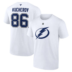 Nikita Kucherov Tampa Bay Lightning Fanatics Authentic Stack Name & Number T-Shirt - White | Fanatics Lifestyle