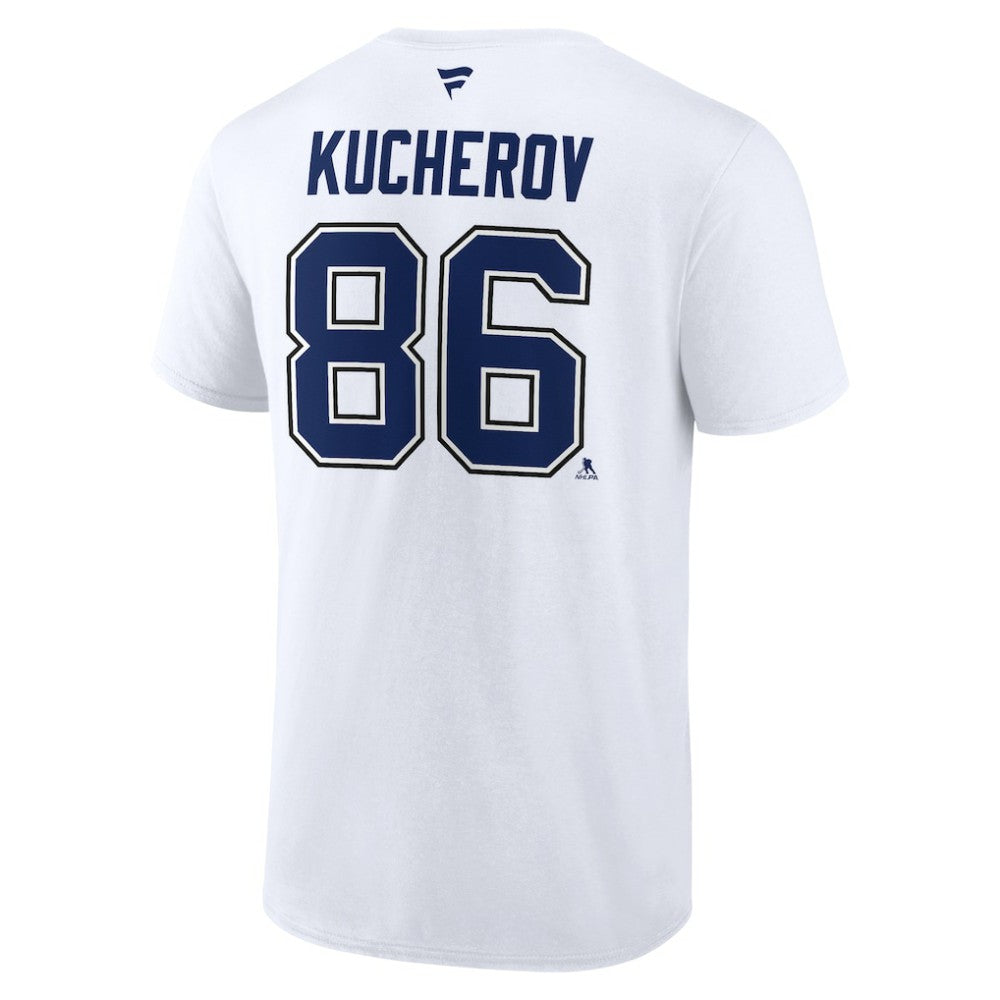 Nikita Kucherov Tampa Bay Lightning Fanatics Authentic Stack Name & Number T-Shirt - White | Fanatics Lifestyle