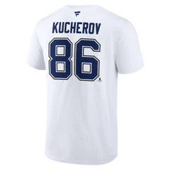 Nikita Kucherov Tampa Bay Lightning Fanatics Authentic Stack Name & Number T-Shirt - White | Fanatics Lifestyle