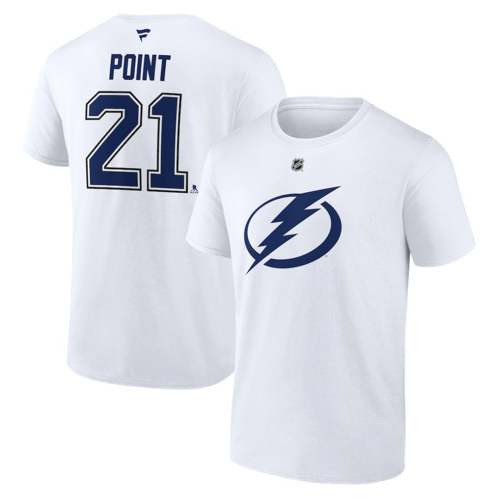 Brayden Point Tampa Bay Lightning Fanatics Authentic Stack Name & Number T-Shirt - White | Fanatics Clearance