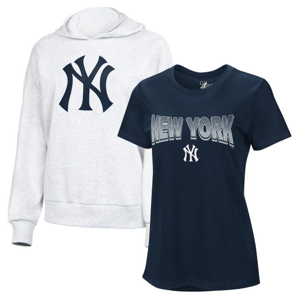 New York Yankees G-III 4Her by Carl Banks Women's T-Shirt and Hoodie Combo Pack Sale