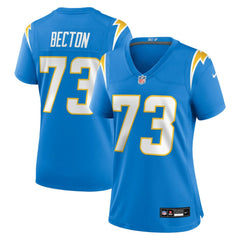 Mekhi Becton Los Angeles Chargers Women's Team Game Jersey - Powder Blue - Nike