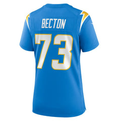 Mekhi Becton Los Angeles Chargers Women's Team Game Jersey - Powder Blue - Nike