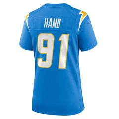 Da'Shawn Hand Los Angeles Chargers Women's Team Game Jersey - Powder Blue - Nike