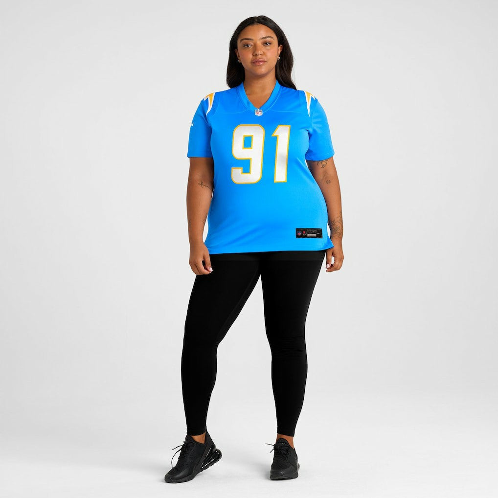 Da'Shawn Hand Los Angeles Chargers Women's Team Game Jersey - Powder Blue - Nike