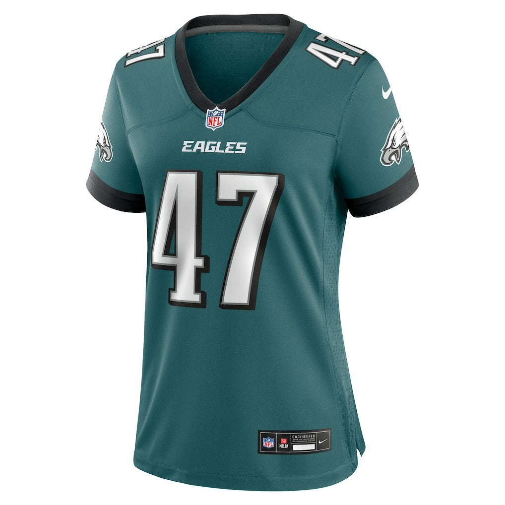 Charley Hughlett Philadelphia Eagles Women's Team Game Jersey - Midnight Green - Nike