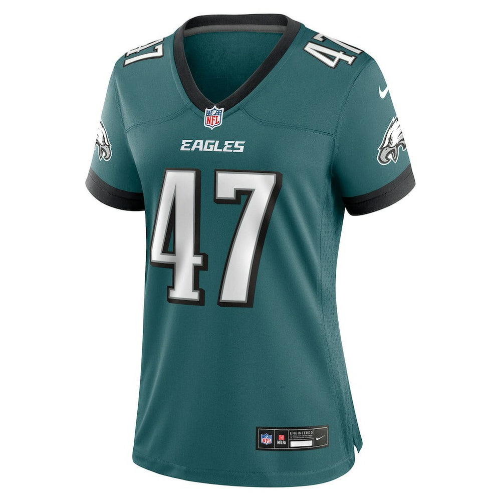 Charley Hughlett Philadelphia Eagles Women's Team Game Jersey - Midnight Green - Nike