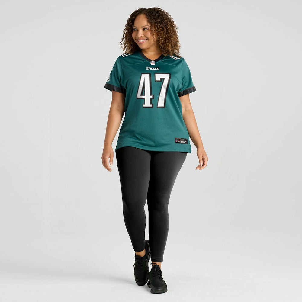 Charley Hughlett Philadelphia Eagles Women's Team Game Jersey - Midnight Green - Nike
