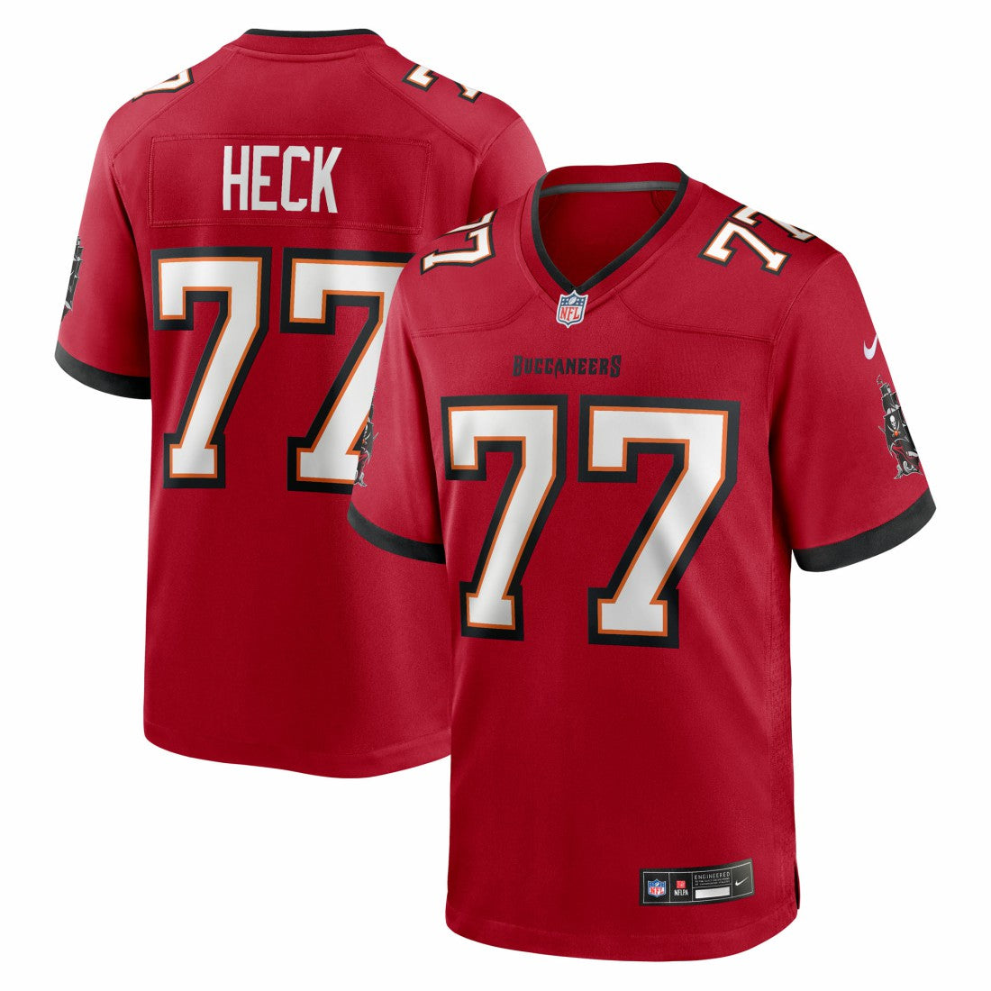 Charlie Heck Tampa Bay Buccaneers Team Game Jersey - Red - Nike