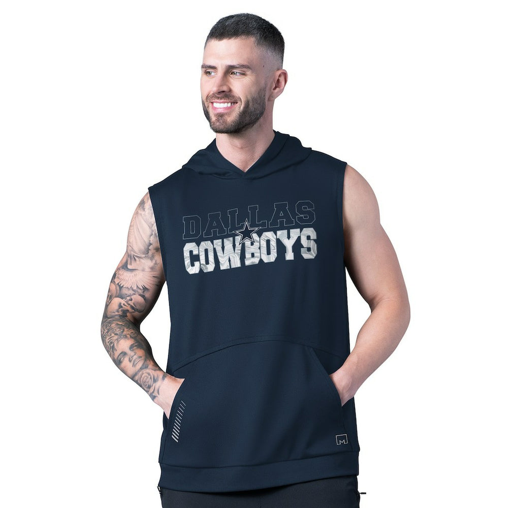 Dallas Cowboys MSX by Michael Strahan Tri-Blend Rebound Sleeveless Hoodie - Navy - NFL
