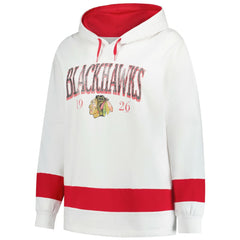 Chicago Blackhawks Profile Women's Plus Size Hoodie - White | NHL Lifestyle