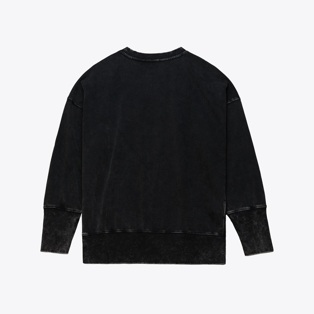 New York Jets Women's Delineate Mineral Wash Crewneck Sweatshirt - Black - Mitchell & Ness