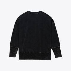 Tampa Bay Buccaneers Women's Delineate Mineral Wash Crewneck Sweatshirt - Black - Mitchell & Ness
