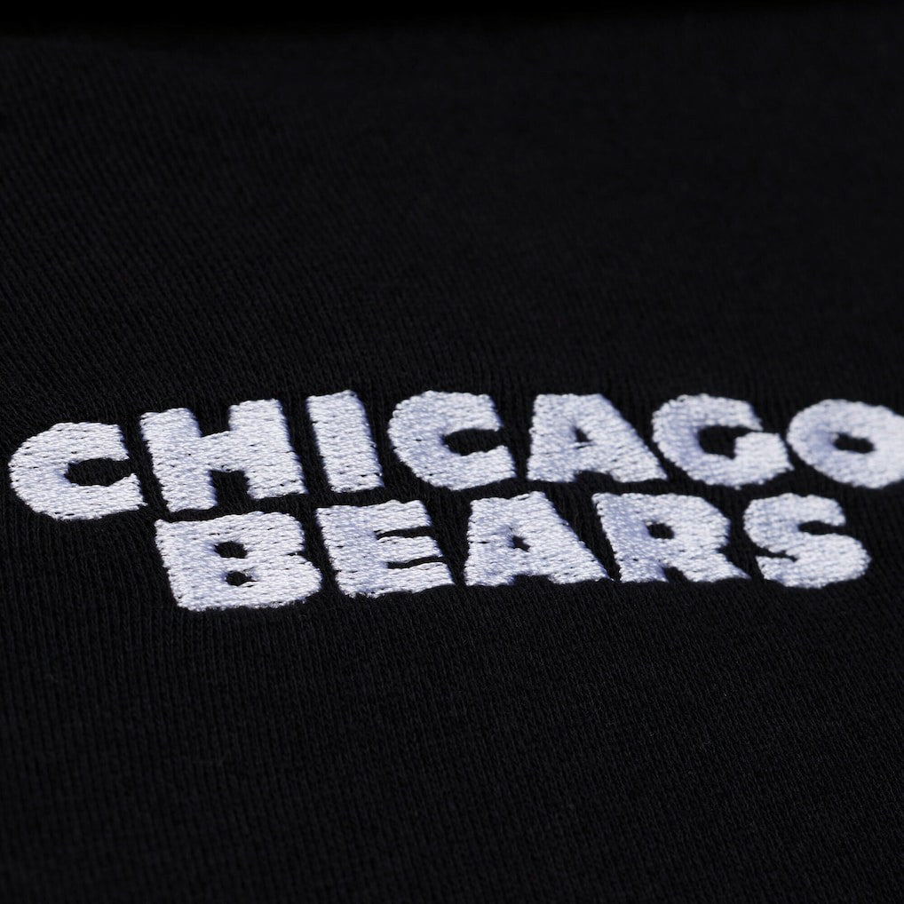 Chicago Bears Women's Cropped Long Sleeve Rugby Polo - Black - Mitchell & Ness