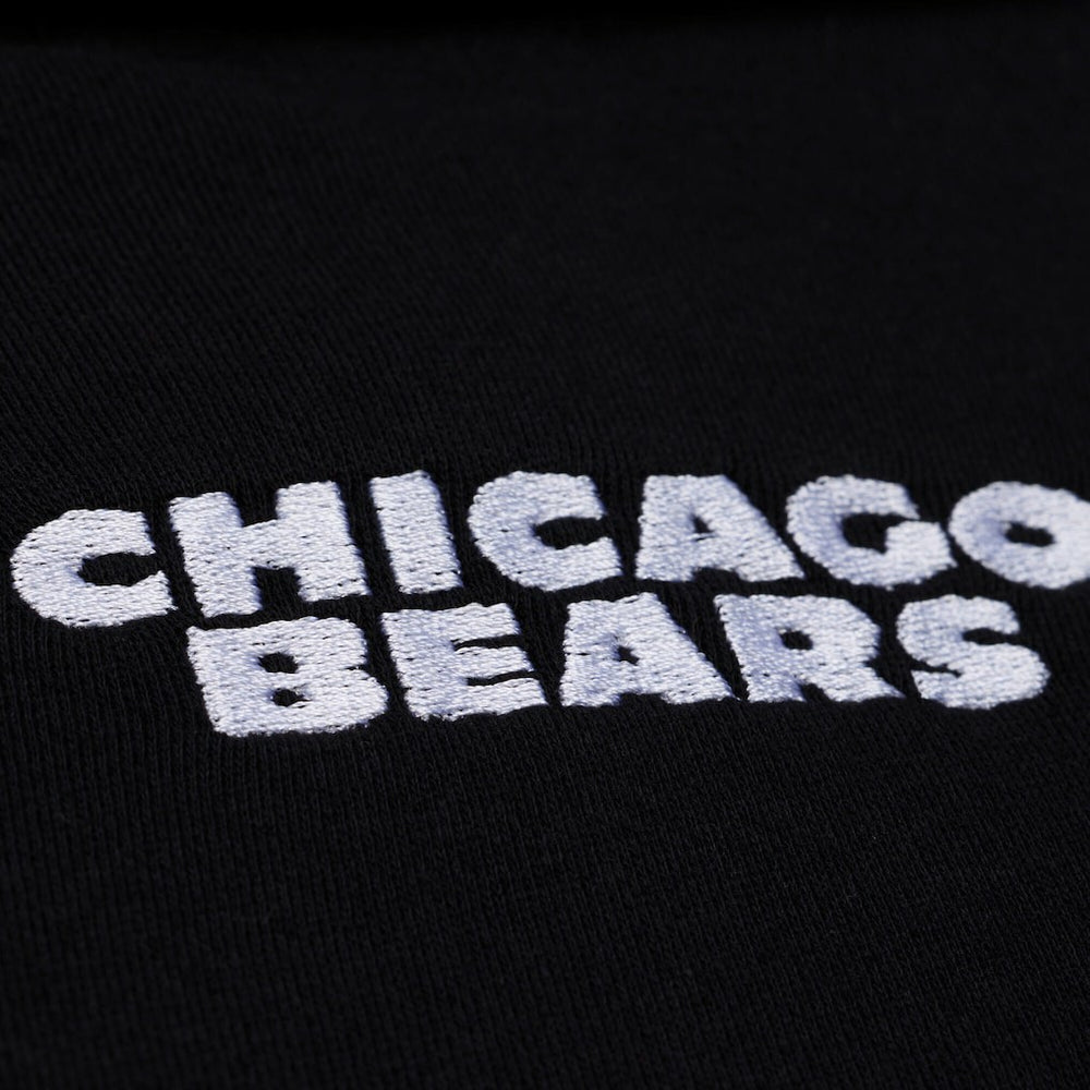Chicago Bears Women's Cropped Long Sleeve Rugby Polo - Black - Mitchell & Ness