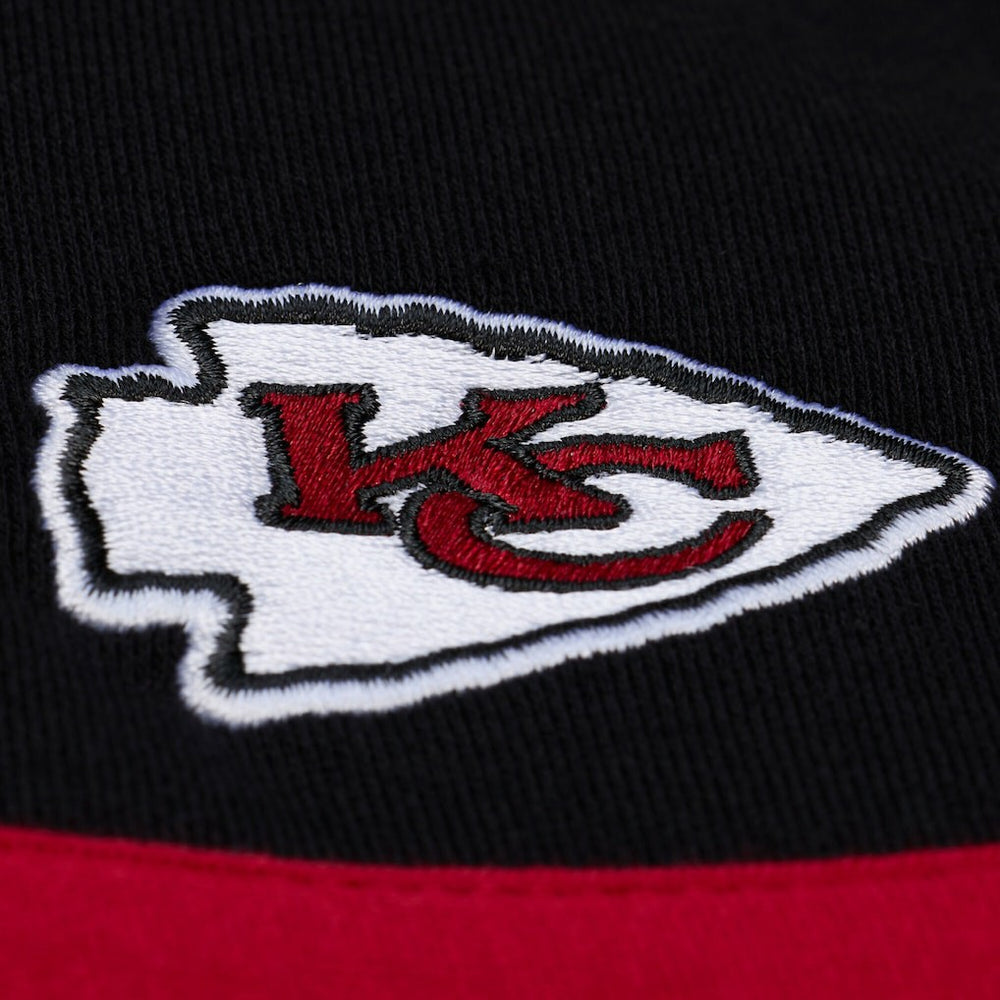 Kansas City Chiefs Women's Cropped Long Sleeve Rugby Polo - Black - Mitchell & Ness