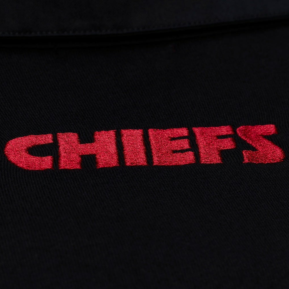 Kansas City Chiefs Women's Cropped Long Sleeve Rugby Polo - Black - Mitchell & Ness