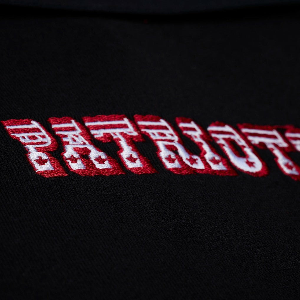 New England Patriots Women's Throwback Cropped Long Sleeve Rugby Polo - Black - Mitchell & Ness
