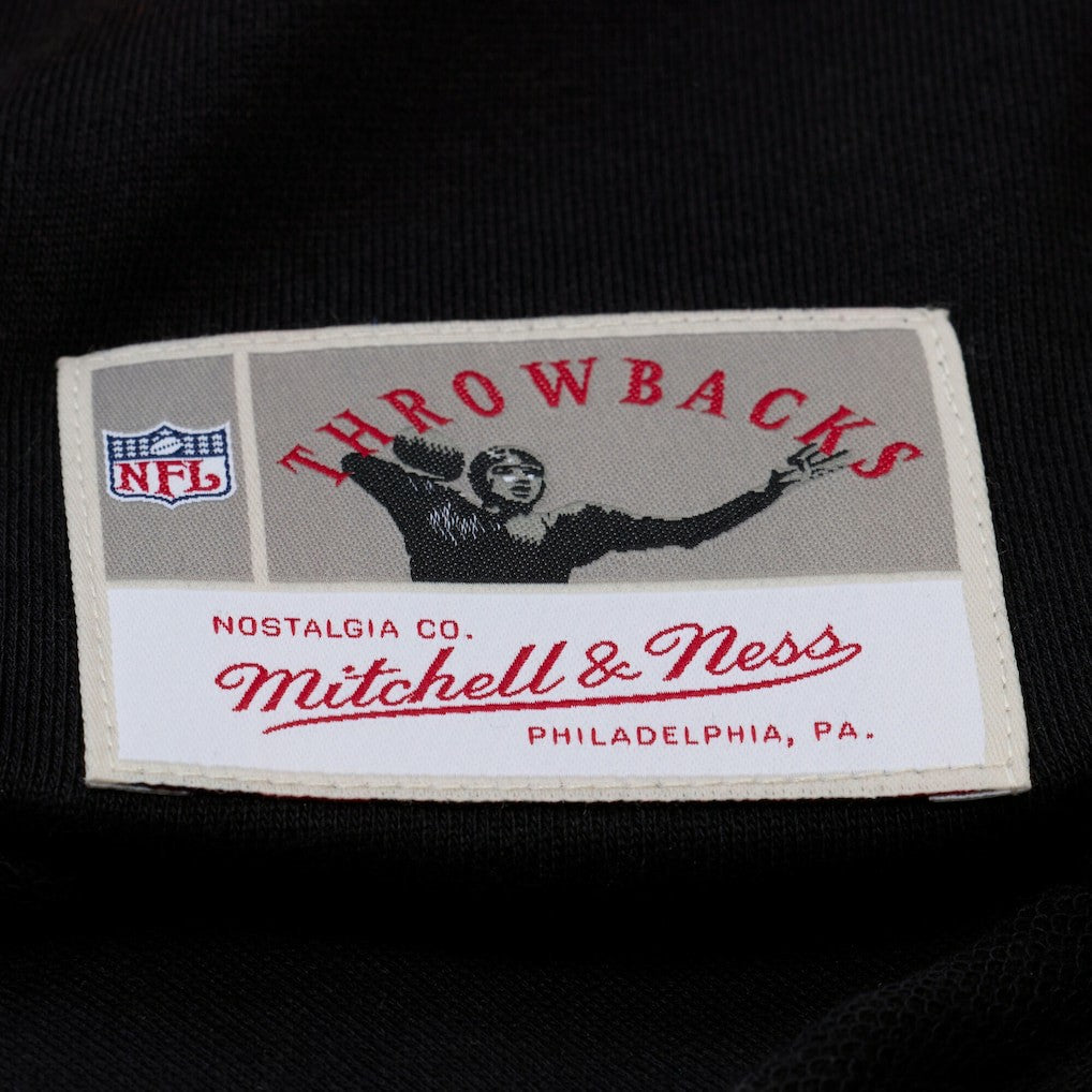 New Orleans Saints Women's Cropped Long Sleeve Rugby Polo - Black - Mitchell & Ness