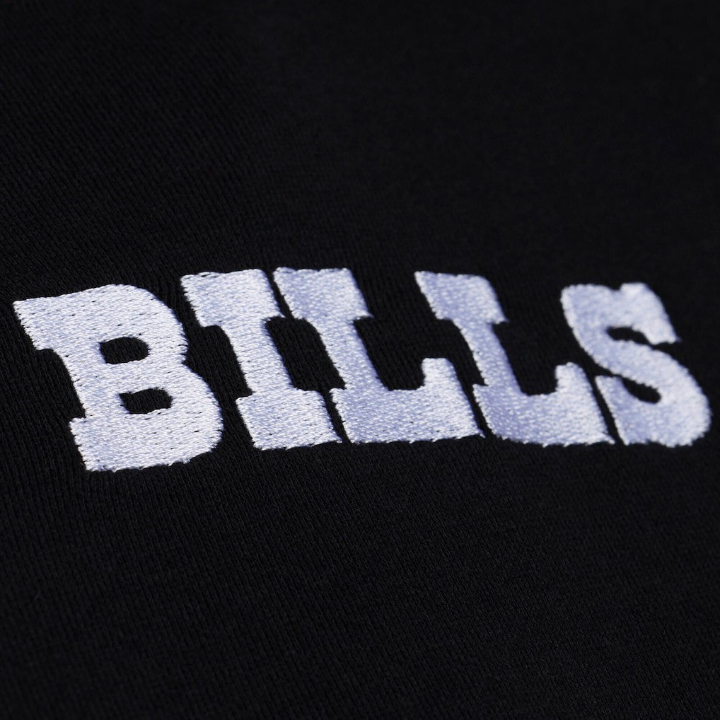 Buffalo Bills Women's Throwback Cropped Long Sleeve Rugby Polo - Black - Mitchell & Ness