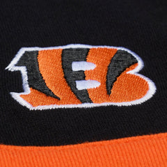 Cincinnati Bengals Women's Cropped Long Sleeve Rugby Polo - Black - Mitchell & Ness