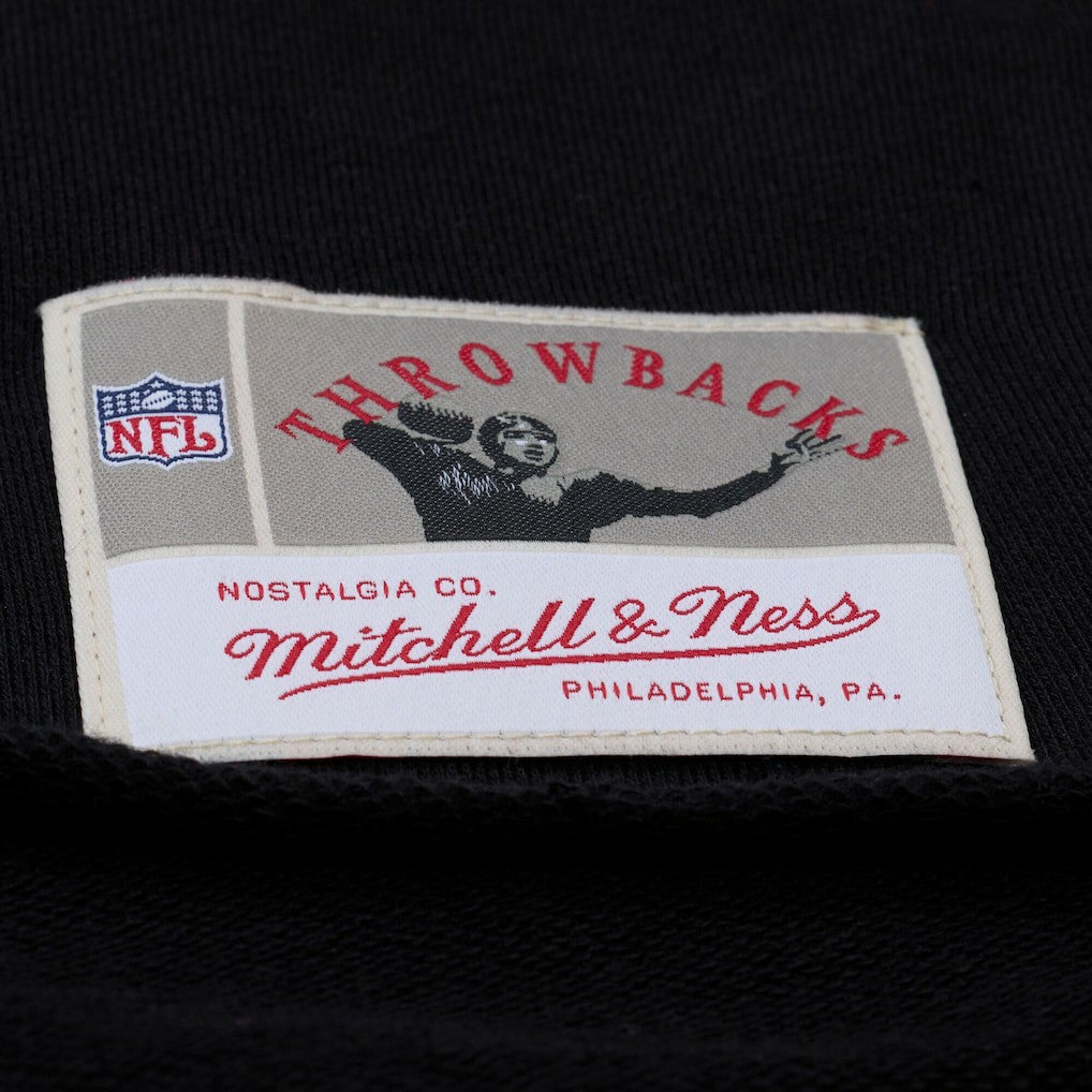 San Francisco 49ers Women's Cropped Long Sleeve Rugby Polo - Black - Mitchell & Ness