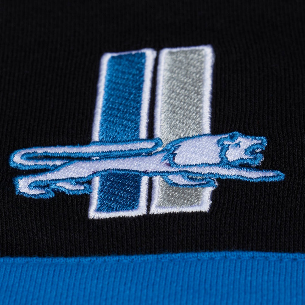Detroit Lions Women's Cropped Long Sleeve Rugby Polo - Black - Mitchell & Ness