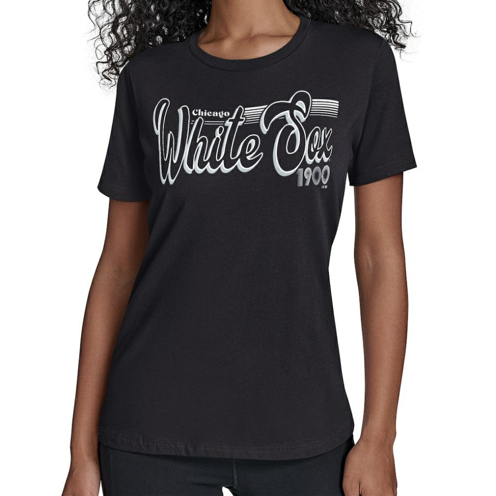 Chicago White Sox Starter Women's Groovy Script Team Fitted T-Shirt Online