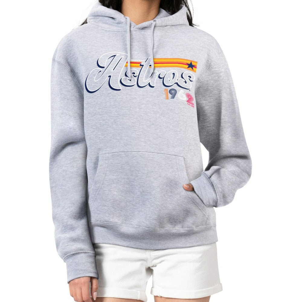 Houston Astros Starter Women's Groovy Script Team Fleece Pullover Hoodie Sale