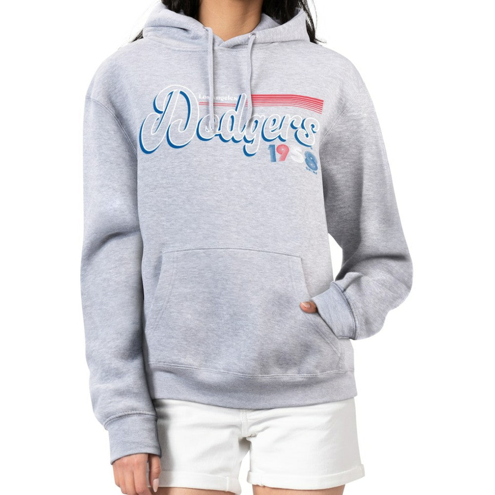 Los Angeles Dodgers Starter Women's Groovy Script Team Fleece Pullover Hoodie Near Me