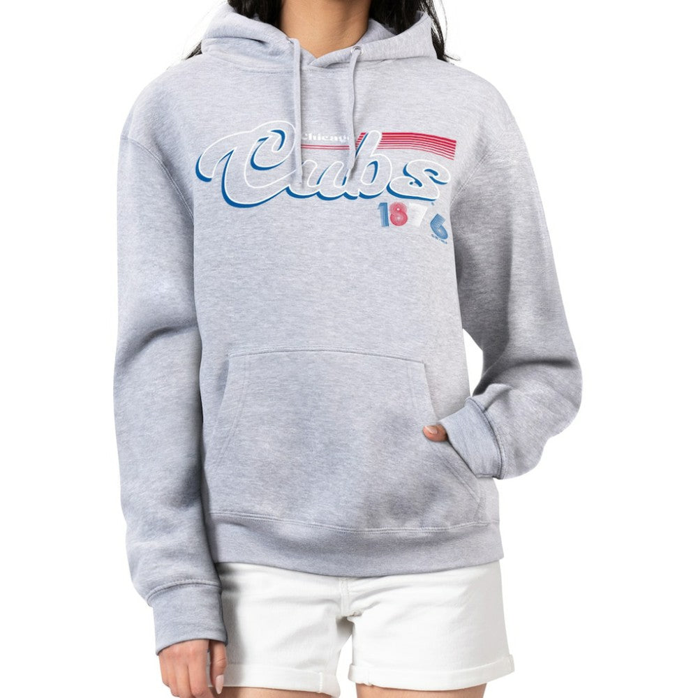 Chicago Cubs Starter Women's Groovy Script Team Fleece Pullover Hoodie Discount