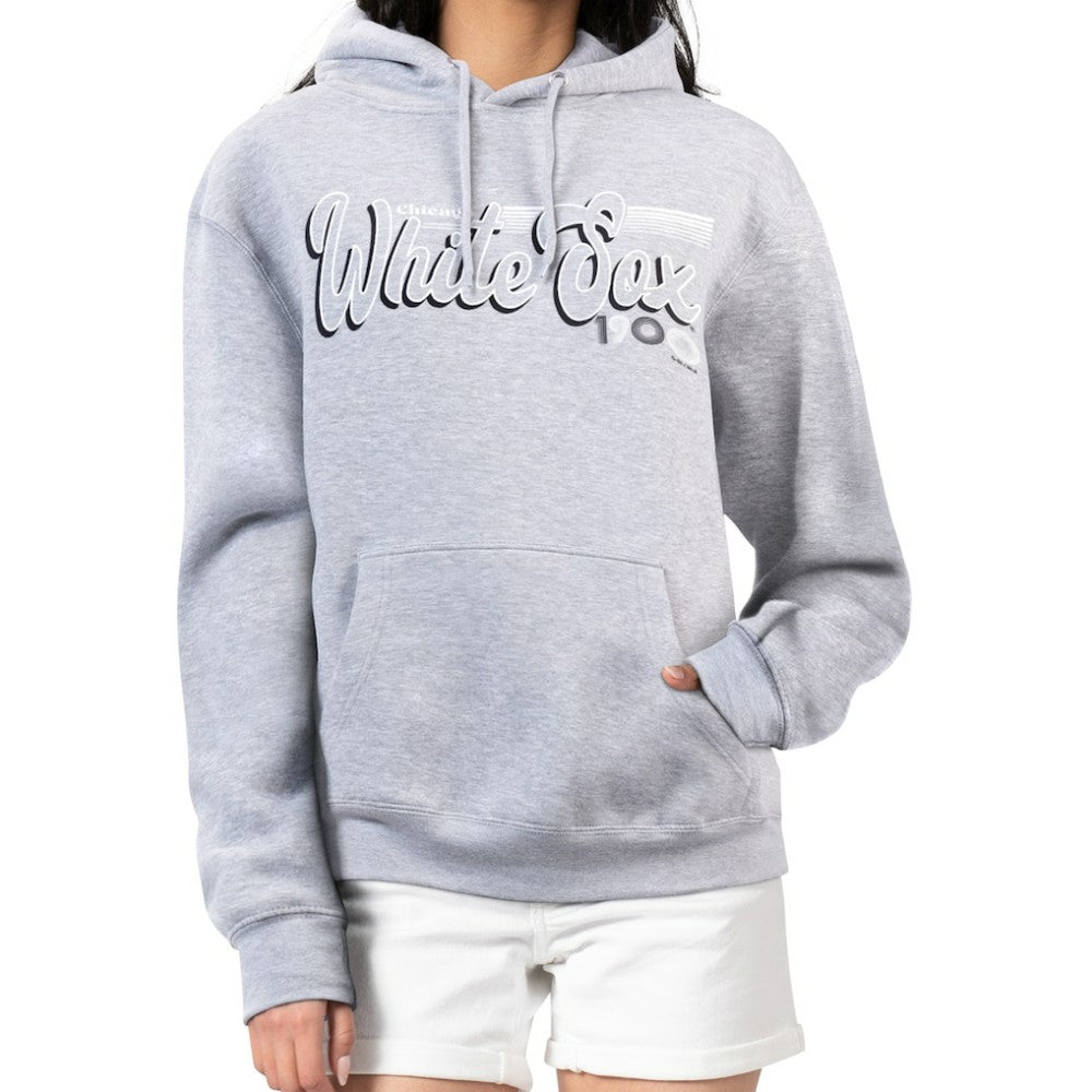 Chicago White Sox Starter Women's Groovy Script Team Fleece Pullover Hoodie Near Me
