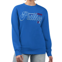 Philadelphia Phillies Starter Women's Groovy Script Team Fleece Pullover Sweatshirt Discount