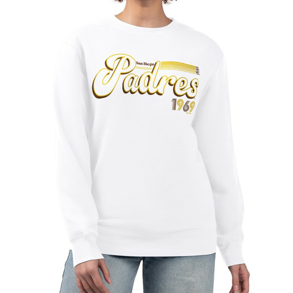 San Diego Padres Starter Women's Groovy Script Team Fleece Pullover Sweatshirt Near Me