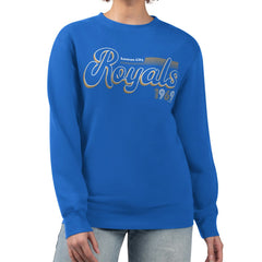 Kansas City Royals Starter Women's Groovy Script Team Fleece Pullover Sweatshirt for sale