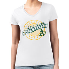 Athletics G-III 4Her by Carl Banks Women's Super-Slim Fit Lightweight Pinstripe Circle V-Neck T-Shirt Outlet