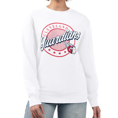 Cleveland Guardians G-III 4Her by Carl Banks Women's Pinstripe Circle Team Fleece Pullover Sweatshirt for sale