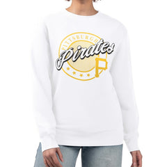 Pittsburgh Pirates G-III 4Her by Carl Banks Women's Pinstripe Circle Team Fleece Pullover Sweatshirt Discount