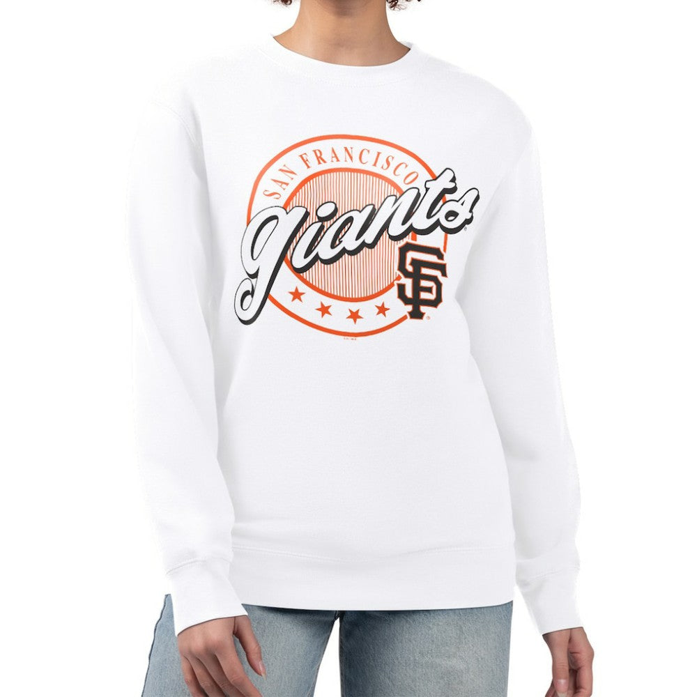 San Francisco Giants G-III 4Her by Carl Banks Women's Pinstripe Circle Team Fleece Pullover Sweatshirt Discount