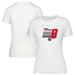 Alexander Ovechkin Washington Capitals Levelwear Women's NHL All-Time Leading Goal Scorer Milestone Stripes Name & Number Maddox T-Shirt - White | NHL Clearance