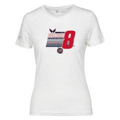 Alexander Ovechkin Washington Capitals Levelwear Women's NHL All-Time Leading Goal Scorer Milestone Stripes Name & Number Maddox T-Shirt - White | NHL Clearance