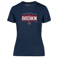 Alexander Ovechkin Washington Capitals Levelwear Women's NHL All-Time Leading Goal Scorer Milestone Stars Name & Number Maddox T-Shirt - Navy | NHL sale
