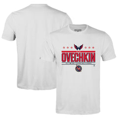 Alexander Ovechkin Washington Capitals Levelwear NHL All-Time Leading Goal Scorer Milestone Stars Name & Number Richmond T-Shirt - White | NHL on sale