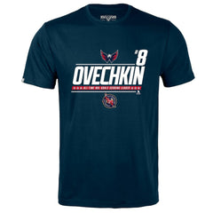Alexander Ovechkin Washington Capitals Levelwear NHL All-Time Leading Goal Scorer Milestone Name & Number Richmond T-Shirt - Navy | NHL discount