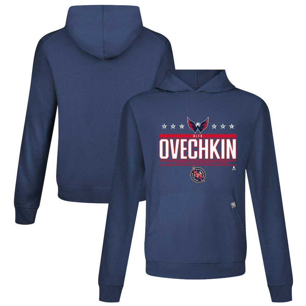 Alexander Ovechkin Washington Capitals Levelwear NHL All-Time Leading Goal Scorer Milestone Stars Name & Number Relay Pullover Hoodie - Navy | NHL discount