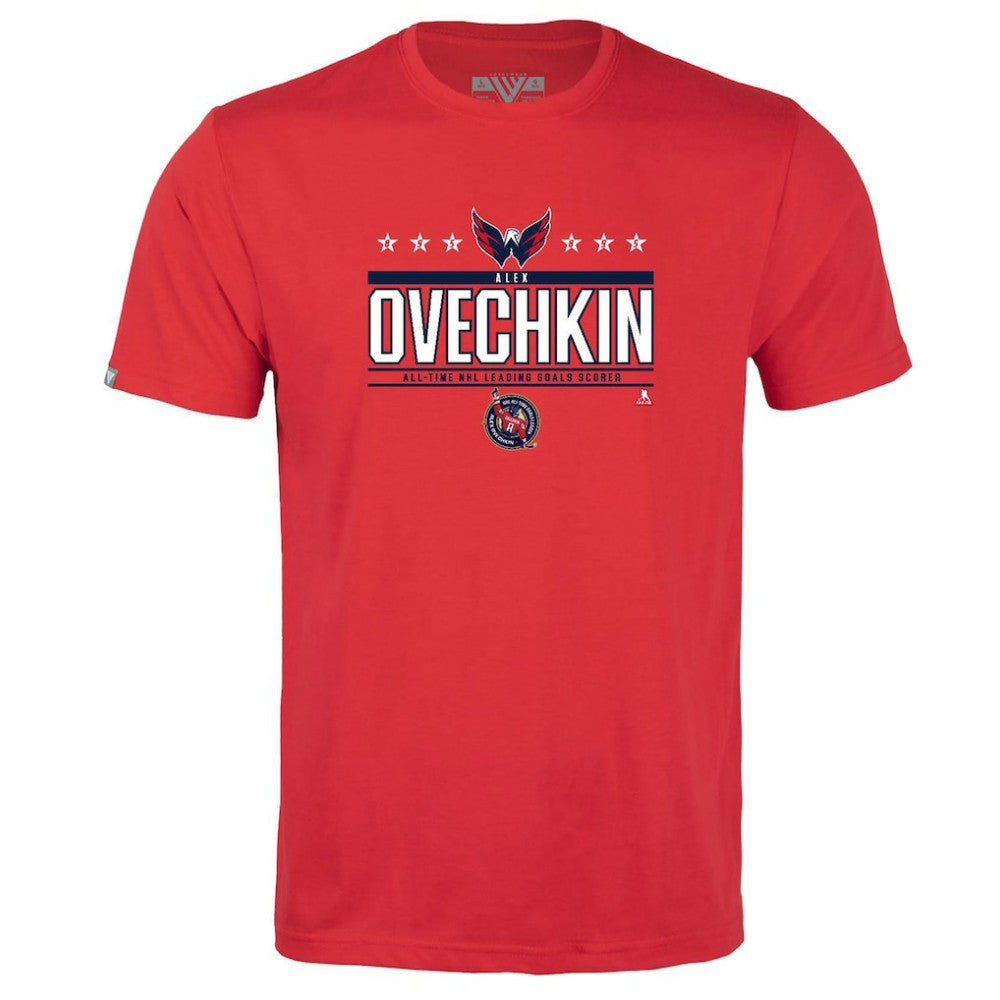 Alexander Ovechkin Washington Capitals Levelwear Youth NHL All-Time Leading Goal Scorer Milestone Stars Name & Number Little Richmond T-Shirt - Red | NHL online